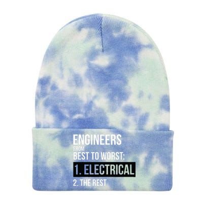 Engineers From Best To Worst Electrical Engineering Tie Dye 12in Knit Beanie