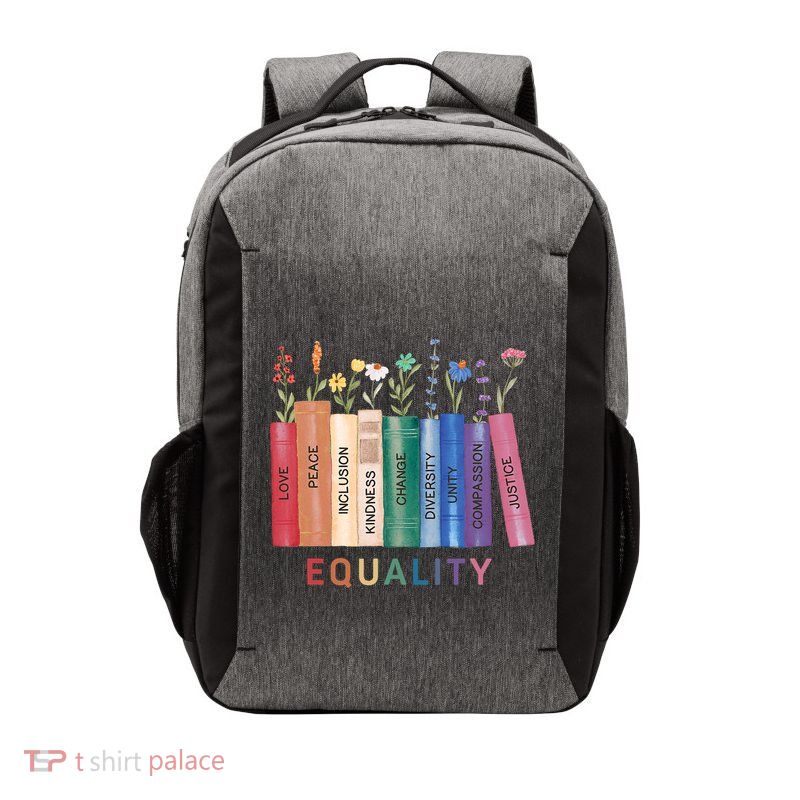 Equality Flower Books Equal Rights Social Justice Feminist Vector Backpack