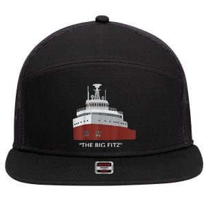 Edmund Fitzgerald Big Fitz Nautical 7 Panel Mesh Trucker Snapback Hat