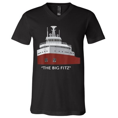 Edmund Fitzgerald Big Fitz Nautical V-Neck T-Shirt
