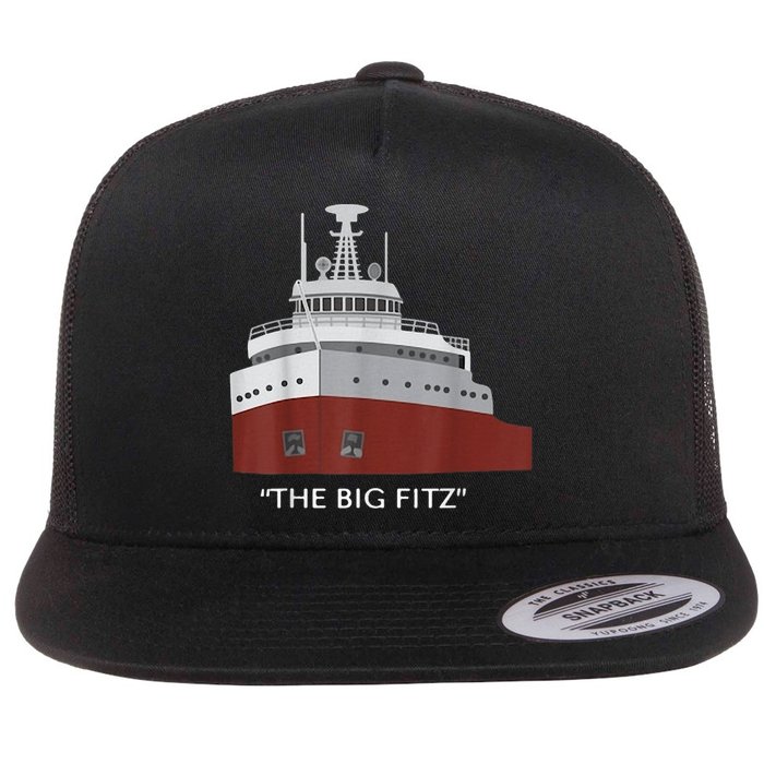 Edmund Fitzgerald Big Fitz Nautical Flat Bill Trucker Hat