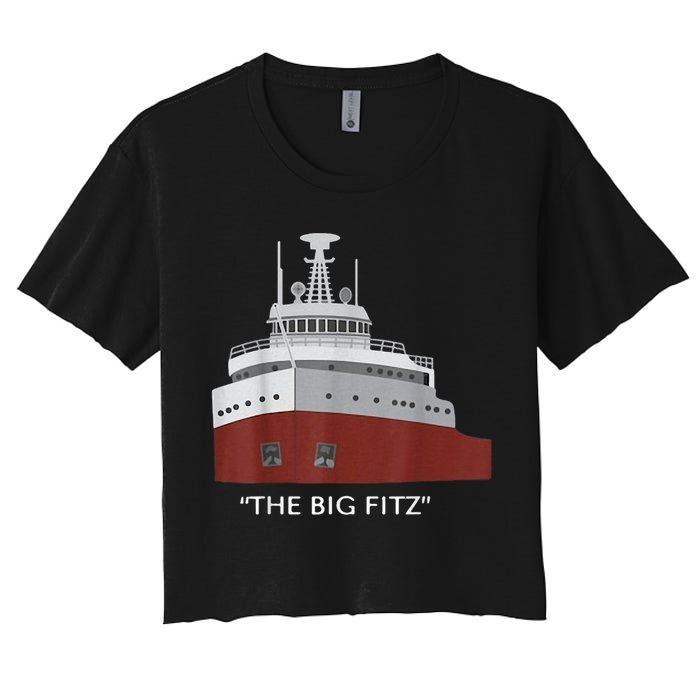 Edmund Fitzgerald Big Fitz Nautical Women's Crop Top Tee