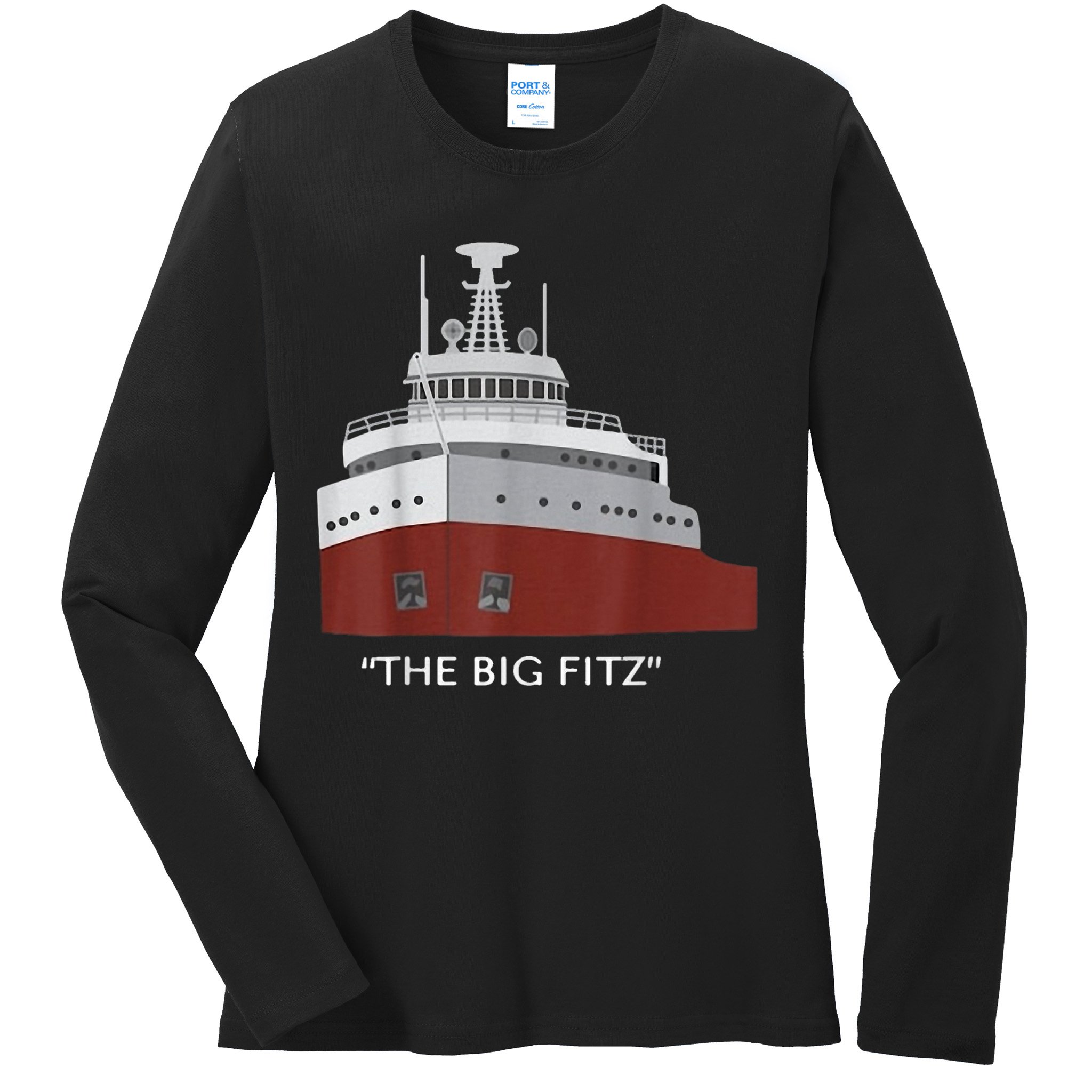 Edmund Fitzgerald Big Fitz Nautical Ladies Long Sleeve Shirt