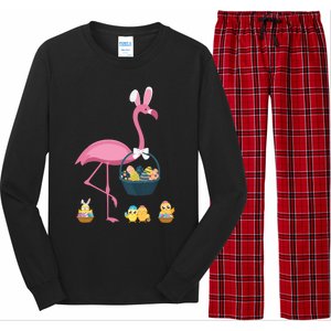 Easter Flamingo Basket Stuffer Rabbit Wading Bird Design Gift Long Sleeve Pajama Set