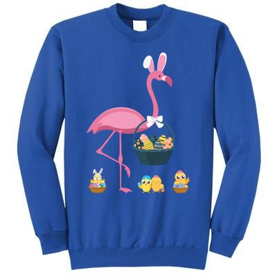 Easter Flamingo Basket Stuffer Rabbit Wading Bird Design Gift Sweatshirt