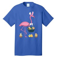 Easter Flamingo Basket Stuffer Rabbit Wading Bird Design Gift Tall T-Shirt