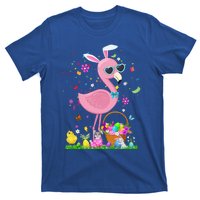 Easter Flamingo Bunny Ears With Easter Basket 2021 Gift T-Shirt