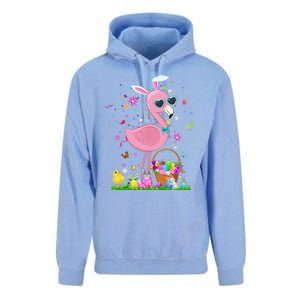 Easter Flamingo Bunny Ears With Easter Basket 2021 Gift Unisex Surf Hoodie