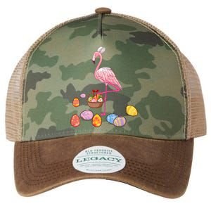 Easter Flamingo Bunny Lovers Egg Basket Funny Easter Gift Legacy Tie Dye Trucker Hat