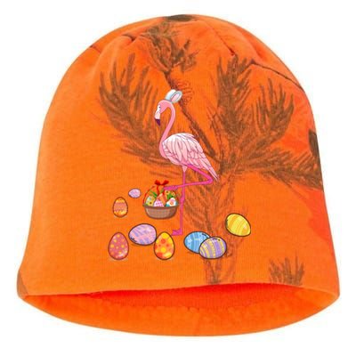 Easter Flamingo Bunny Lovers Egg Basket Funny Easter Gift Kati - Camo Knit Beanie