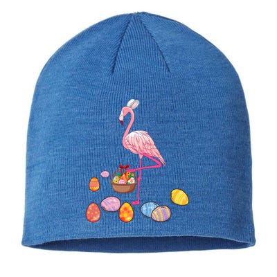 Easter Flamingo Bunny Lovers Egg Basket Funny Easter Gift Sustainable Beanie