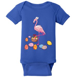 Easter Flamingo Bunny Lovers Egg Basket Funny Easter Gift Baby Bodysuit