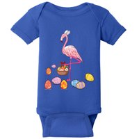 Easter Flamingo Bunny Lovers Egg Basket Funny Easter Gift Baby Bodysuit