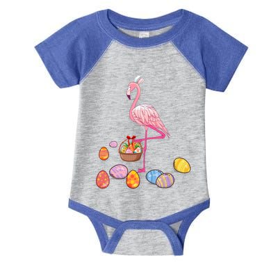 Easter Flamingo Bunny Lovers Egg Basket Funny Easter Gift Infant Baby Jersey Bodysuit