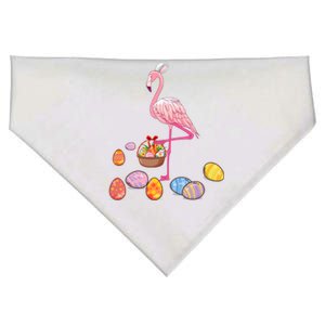 Easter Flamingo Bunny Lovers Egg Basket Funny Easter Gift USA-Made Doggie Bandana