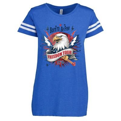 Eagle Freedom Born To Be Free 4th Of July Enza Ladies Jersey Football T-Shirt