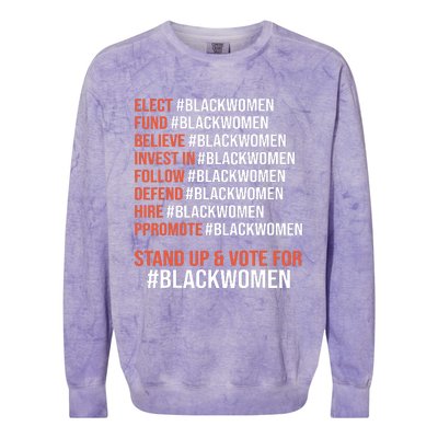 Elect Fund Believe Invest In Follow Defend Black Women Colorblast Crewneck Sweatshirt