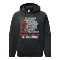 Elect Fund Believe Invest In Follow Defend Black Women Performance Fleece Hoodie