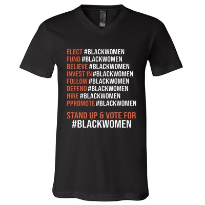 Elect Fund Believe Invest In Follow Defend Black Women V-Neck T-Shirt