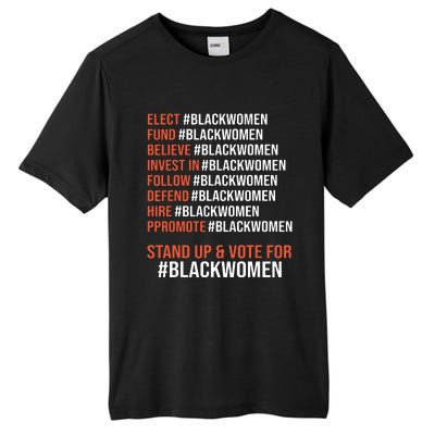 Elect Fund Believe Invest In Follow Defend Black Women Tall Fusion ChromaSoft Performance T-Shirt