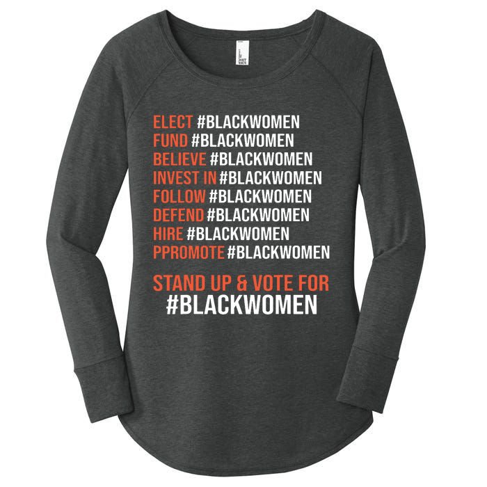 Elect Fund Believe Invest In Follow Defend Black Women Women's Perfect Tri Tunic Long Sleeve Shirt