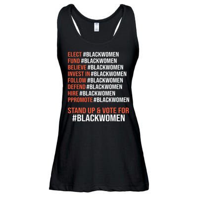 Elect Fund Believe Invest In Follow Defend Black Women Ladies Essential Flowy Tank