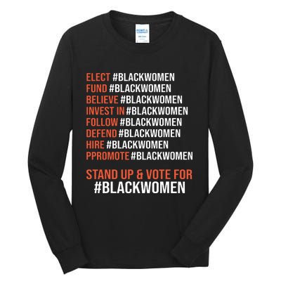 Elect Fund Believe Invest In Follow Defend Black Women Tall Long Sleeve T-Shirt