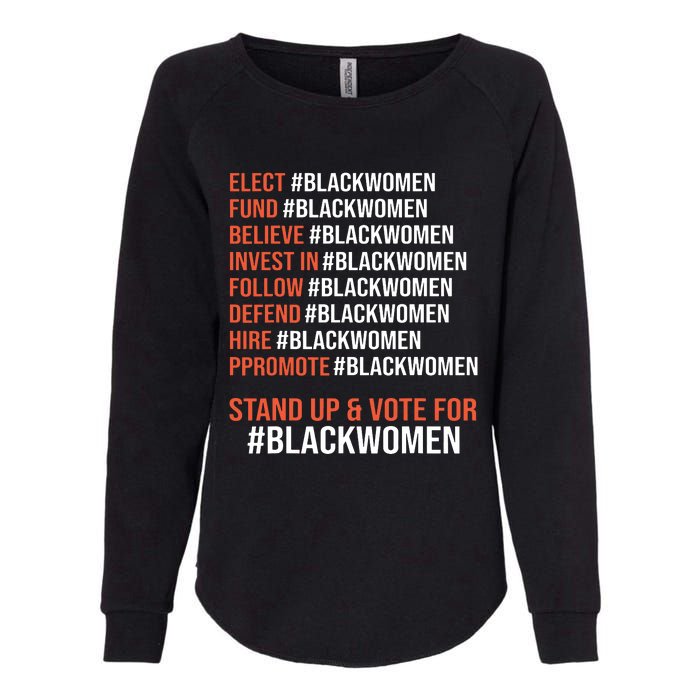 Elect Fund Believe Invest In Follow Defend Black Women Womens California Wash Sweatshirt