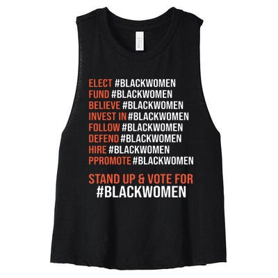 Elect Fund Believe Invest In Follow Defend Black Women Women's Racerback Cropped Tank