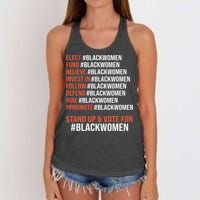 Elect Fund Believe Invest In Follow Defend Black Women Women's Knotted Racerback Tank