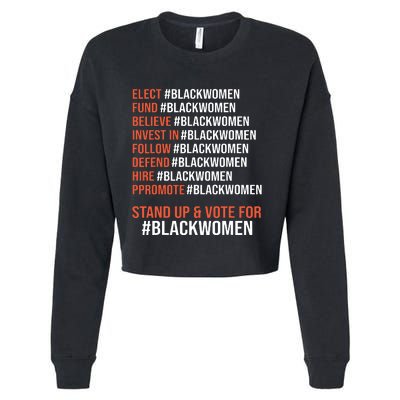 Elect Fund Believe Invest In Follow Defend Black Women Cropped Pullover Crew