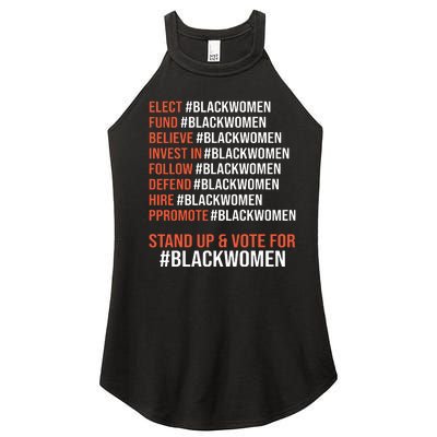 Elect Fund Believe Invest In Follow Defend Black Women Women's Perfect Tri Rocker Tank