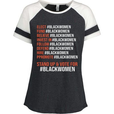 Elect Fund Believe Invest In Follow Defend Black Women Enza Ladies Jersey Colorblock Tee