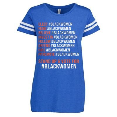 Elect Fund Believe Invest In Follow Defend Black Women Enza Ladies Jersey Football T-Shirt