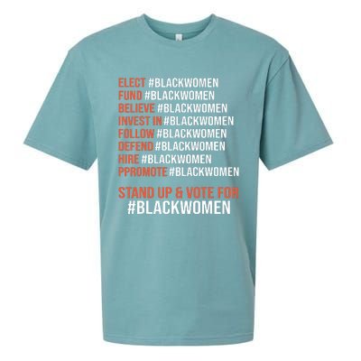 Elect Fund Believe Invest In Follow Defend Black Women Sueded Cloud Jersey T-Shirt