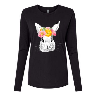 Easter Female Bunny Holiday Womens Cotton Relaxed Long Sleeve T-Shirt