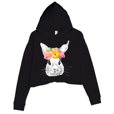 Easter Female Bunny Holiday Crop Fleece Hoodie