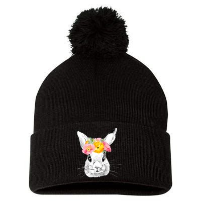 Easter Female Bunny Holiday Pom Pom 12in Knit Beanie