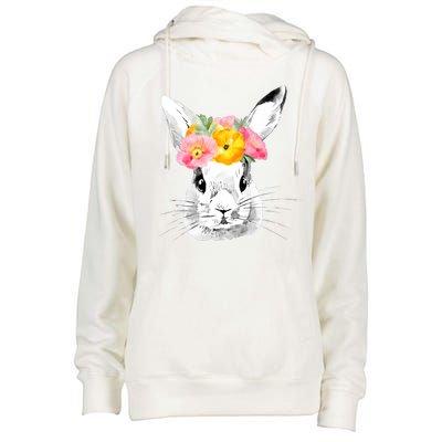 Easter Female Bunny Holiday Womens Funnel Neck Pullover Hood