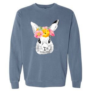 Easter Female Bunny Holiday Garment-Dyed Sweatshirt