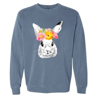 Easter Female Bunny Holiday Garment-Dyed Sweatshirt