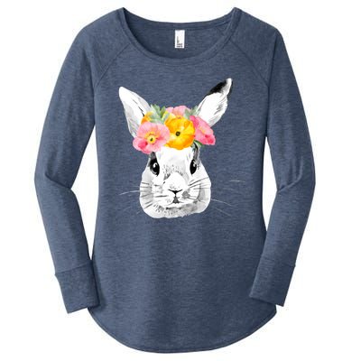 Easter Female Bunny Holiday Women's Perfect Tri Tunic Long Sleeve Shirt