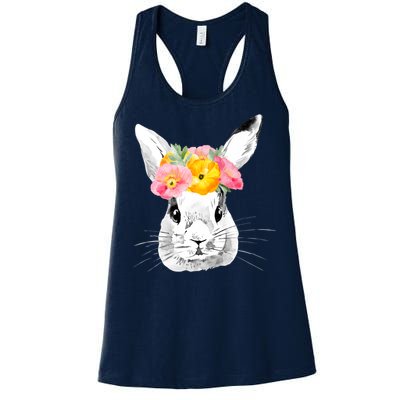 Easter Female Bunny Holiday Women's Racerback Tank