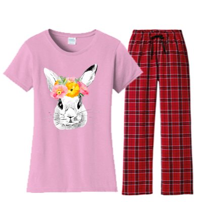 Easter Female Bunny Holiday Women's Flannel Pajama Set