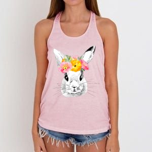 Easter Female Bunny Holiday Women's Knotted Racerback Tank