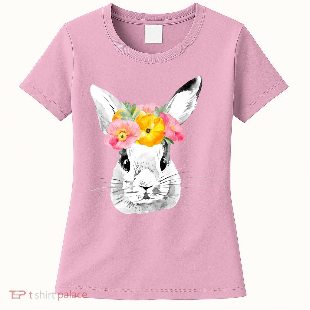 Easter Female Bunny Holiday Womens T-Shirt