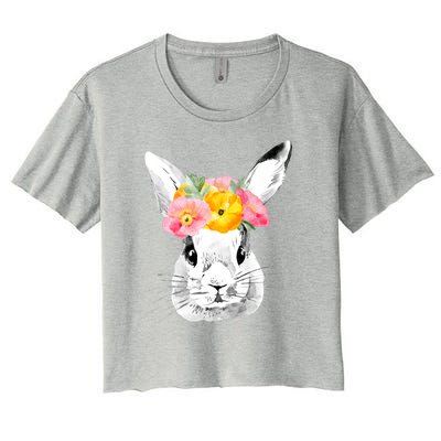 Easter Female Bunny Holiday Women's Crop Top Tee