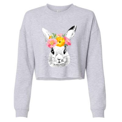 Easter Female Bunny Holiday Cropped Pullover Crew