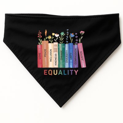 Equality Flower Books Equal Rights Social Justice Feminist Gift USA-Made Doggie Bandana