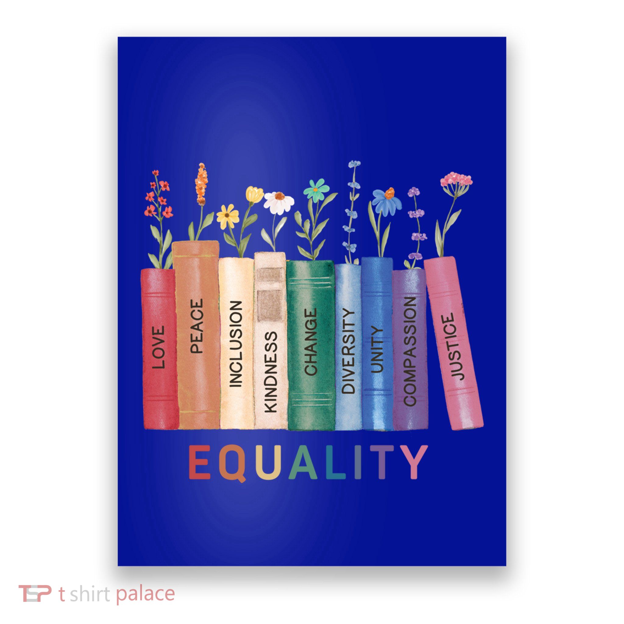 Equality Flower Books Equal Rights Social Justice Feminist Gift Poster